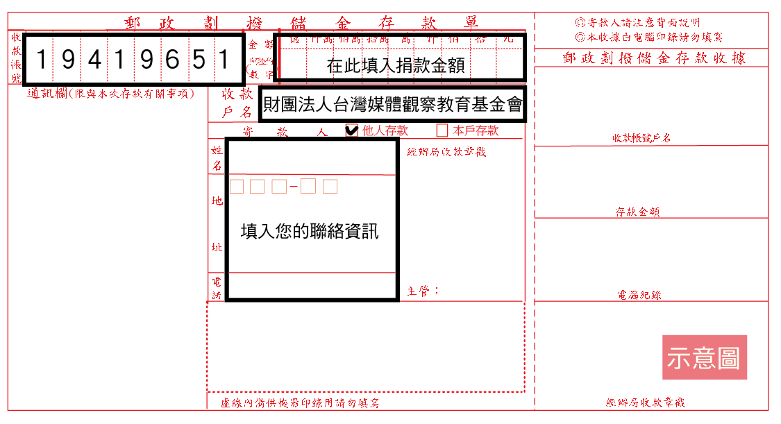 劃撥帳號轉帳